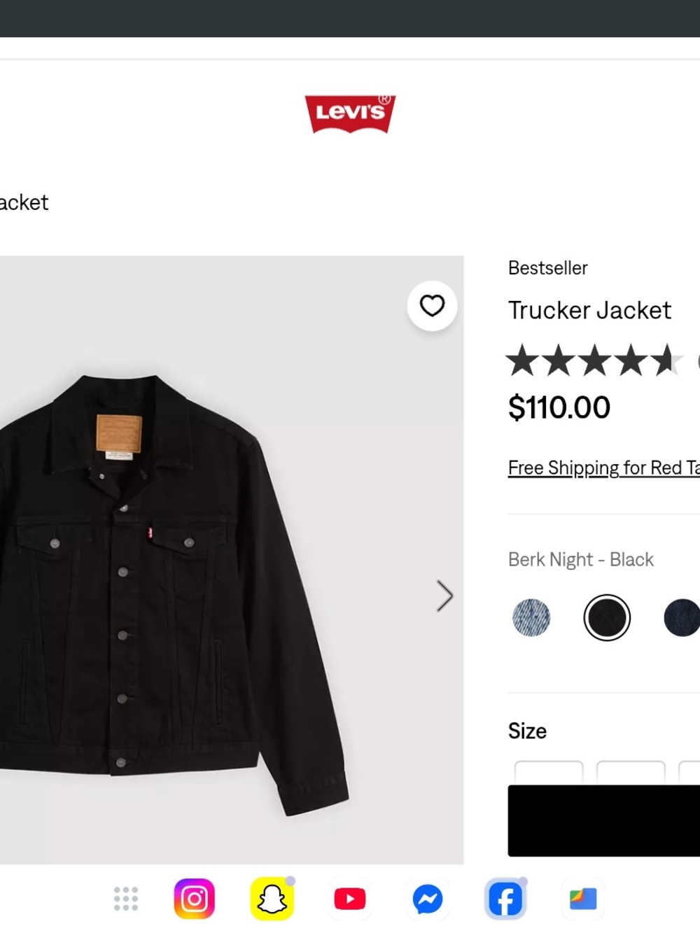 Levi's Black Denim Trucker Jacket